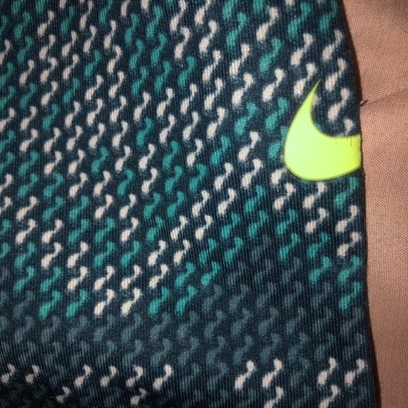 Blue white and lime green Nike pro tights - Picture 4 of 6